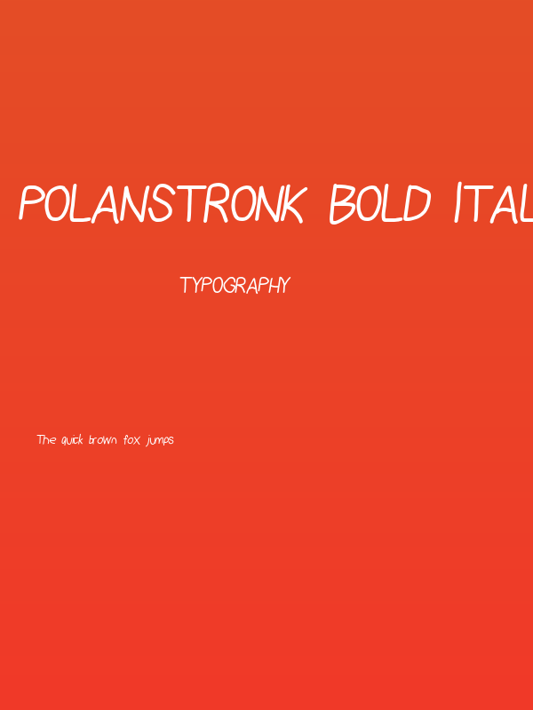 PolanStronk Bold Italic Poster