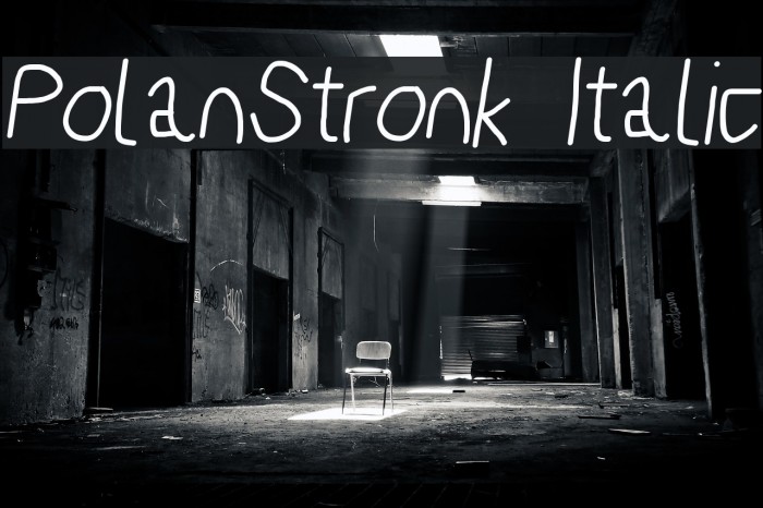 PolanStronk Italic Font examples