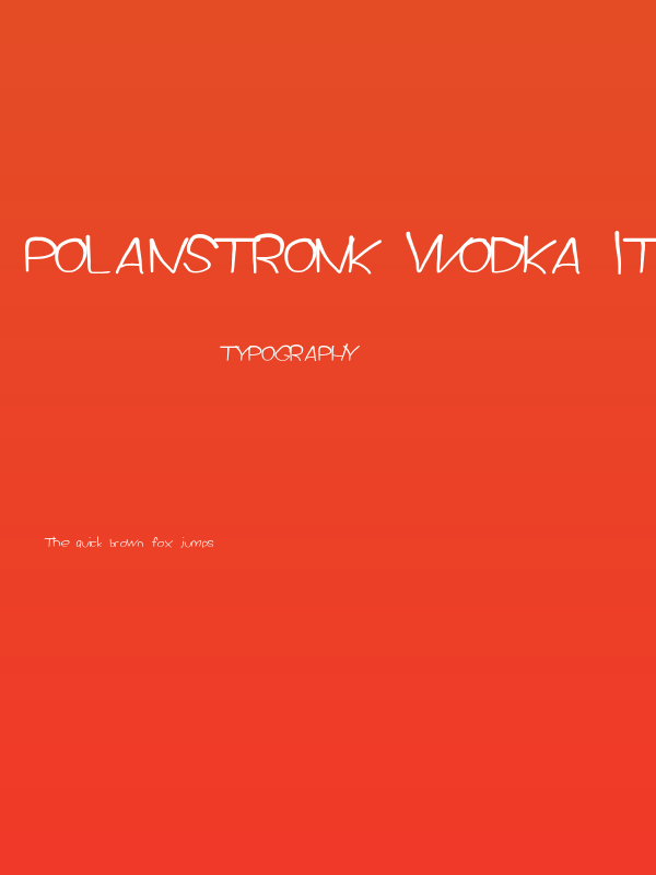 PolanStronk Wodka Italic Poster