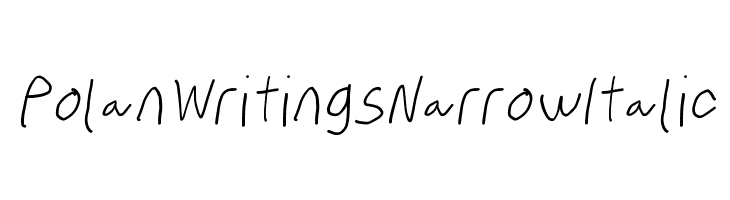 PolanWritings Narrow Italic Font