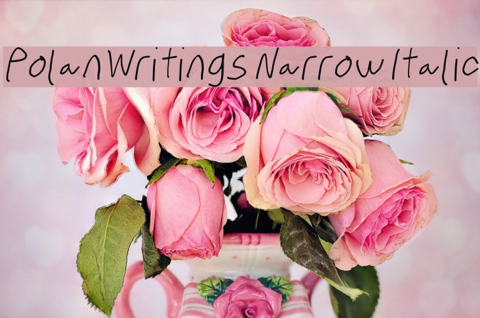 PolanWritings Narrow Italic Font examples