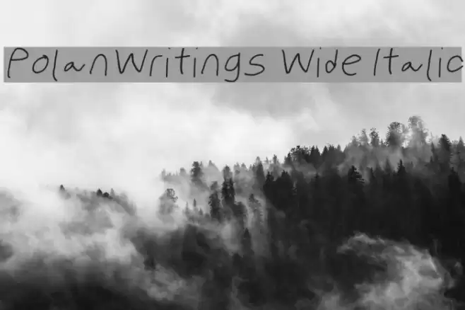 PolanWritings Wide Italic Font examples