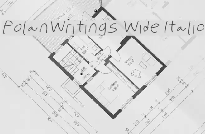 PolanWritings Wide Italic Font examples