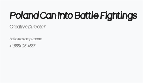 Poland Can Into Battle Fightings Business Card