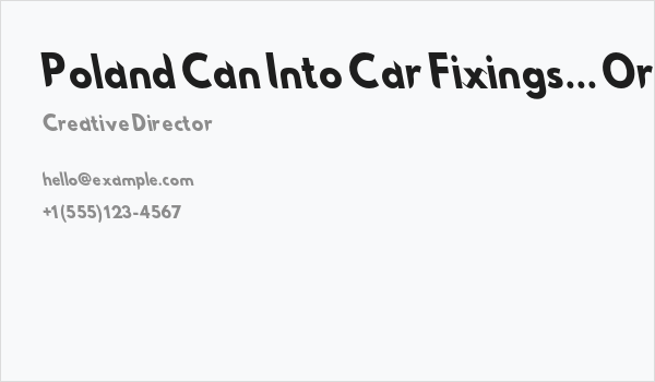 Poland Can Into Car Fixings... Or Not Business Card