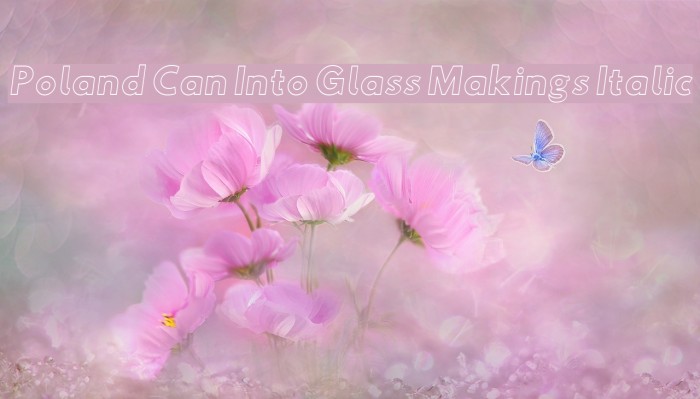 Poland Can Into Glass Makings Italic Font examples