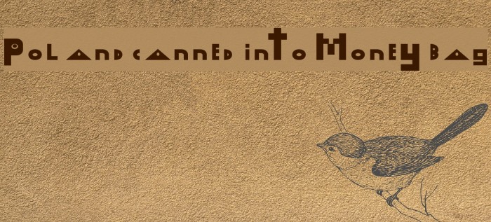 Poland canned into Money bag Font examples