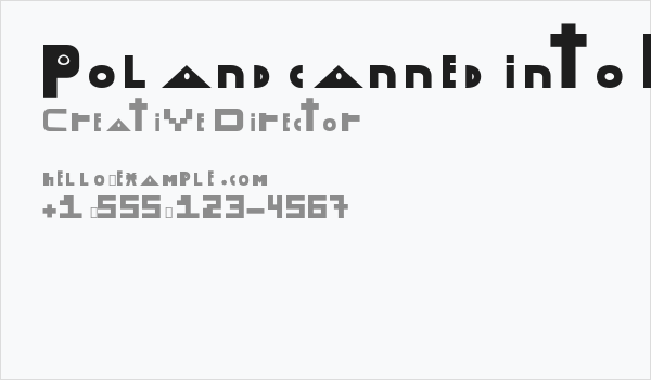 Poland canned into Money bag Business Card