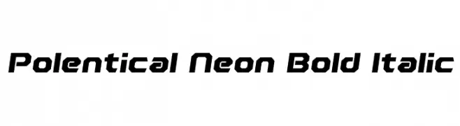 Polentical Neon Bold Italic  les polices de caractères gratuit tlcharger