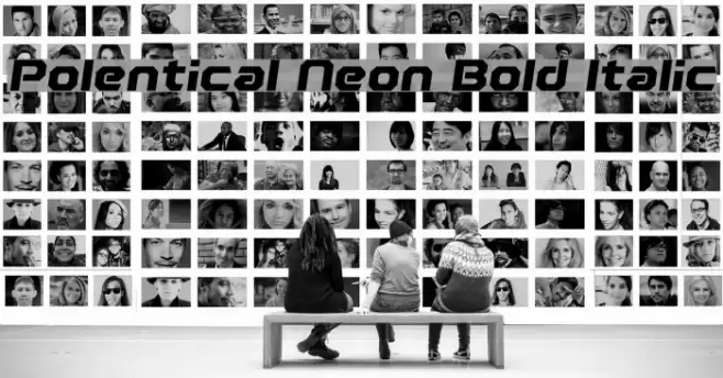 Polentical Neon Bold Italic Font examples