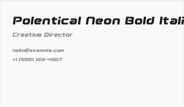 Polentical Neon Bold Italic Business Card