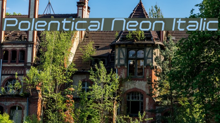 Polentical Neon Italic Font examples