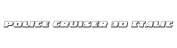 Police Cruiser 3D Italic  Frei Schriftart Herunterladen