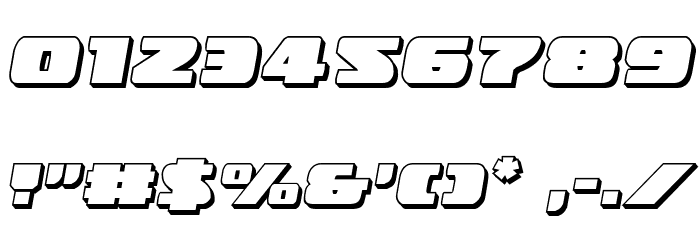 Police Cruiser 3D Italic Font OTHER CHARS
