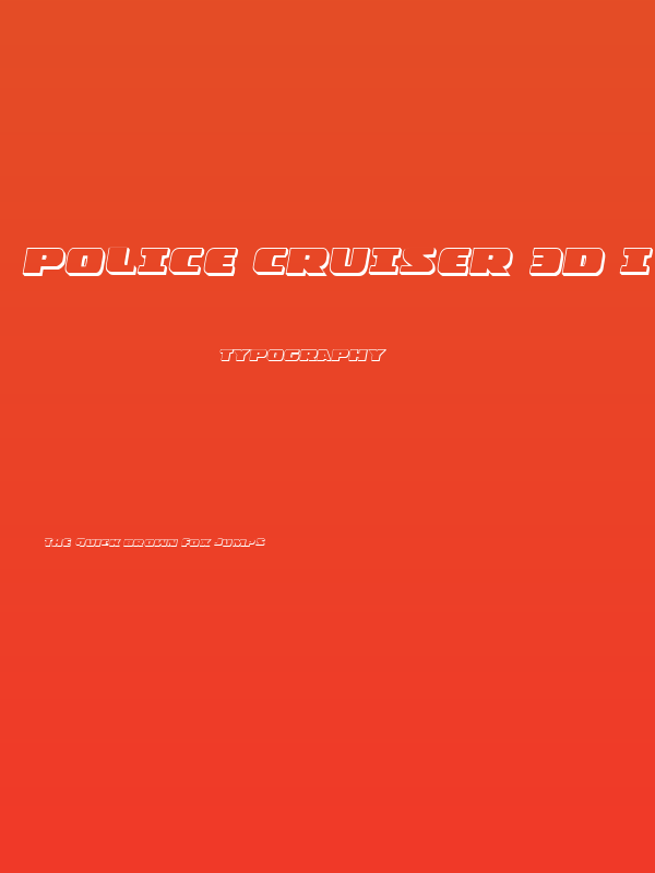 Police Cruiser 3D Italic Poster