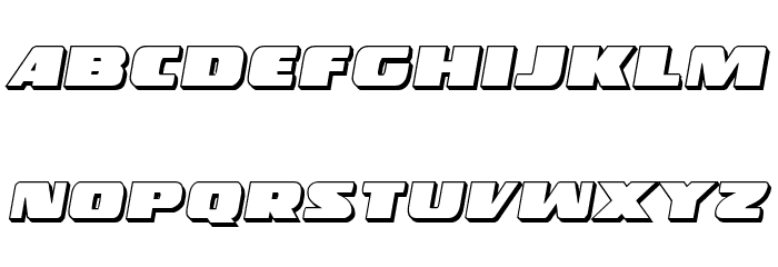 Police Cruiser 3D Italic Font LOWERCASE