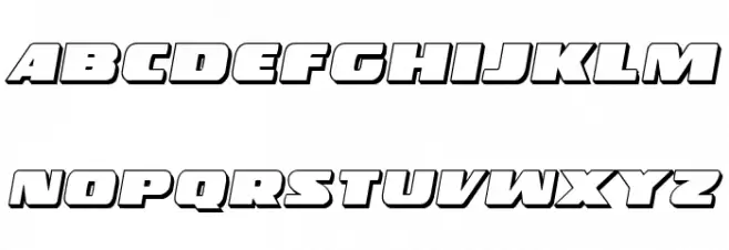 Police Cruiser 3D Italic फ़ॉन्ट लोअरकेस
