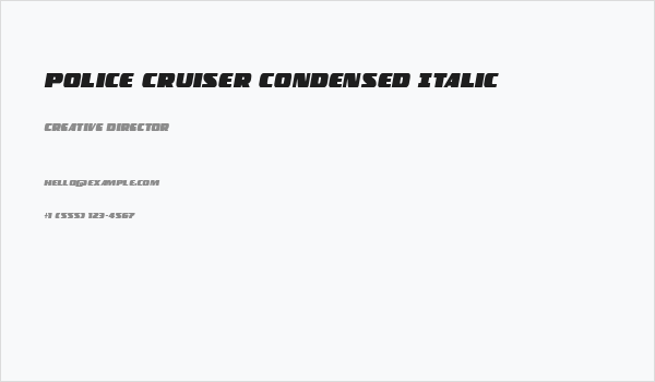 Police Cruiser Condensed Italic Business Card
