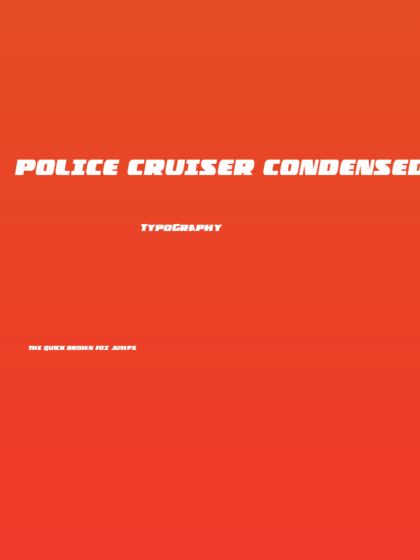 Police Cruiser Condensed Italic Poster