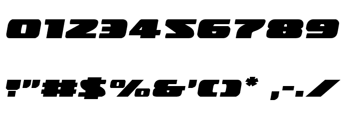 Police Cruiser Expanded Italic Font OTHER CHARS