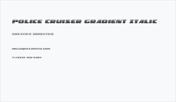 Police Cruiser Gradient Italic Business Card
