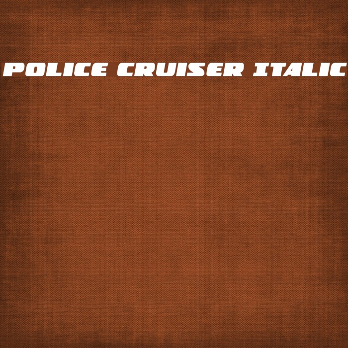 Police Cruiser Italic Example 3