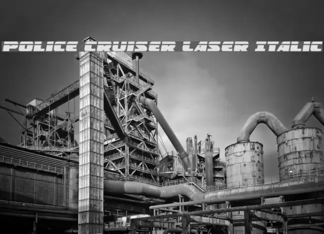 Police Cruiser Laser Italic Font examples