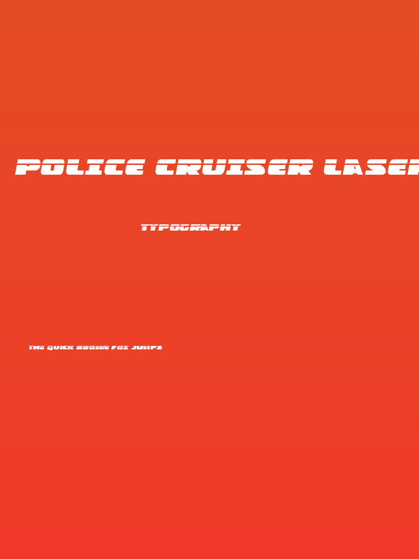 Police Cruiser Laser Italic Poster
