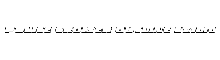 Police Cruiser Outline Italic  免费字体下载