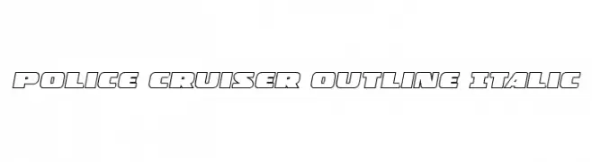 Police Cruiser Outline Italic  Frei Schriftart Herunterladen