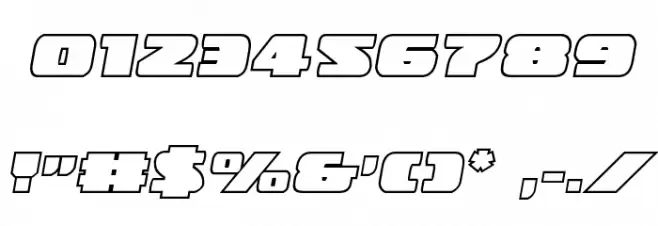 Police Cruiser Outline Italic Font OTHER CHARS