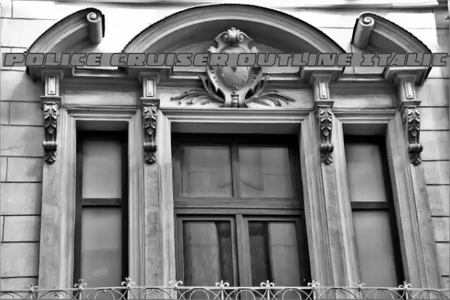 Police Cruiser Outline Italic Font examples