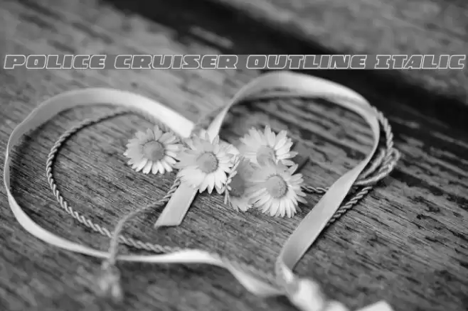 Police Cruiser Outline Italic Font examples