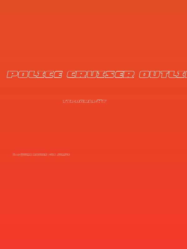 Police Cruiser Outline Italic Poster