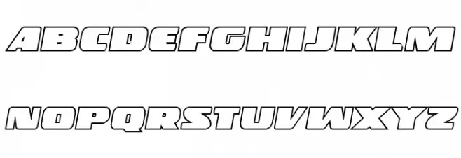 Police Cruiser Outline Italic फ़ॉन्ट लोअरकेस