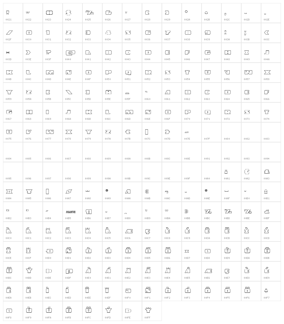 Police Cruiser Outline Regular Character Map