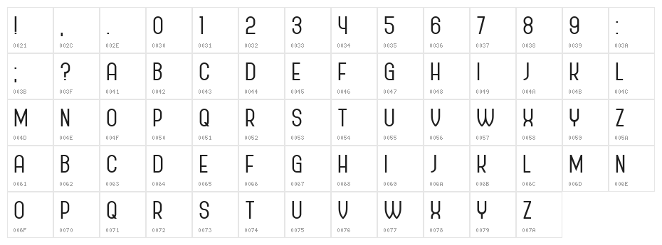 Policemen Regular Character Map