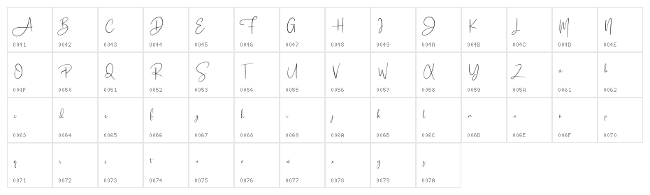 Poliesster Free Character Map