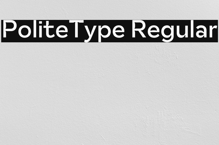 PoliteType Regular Font examples