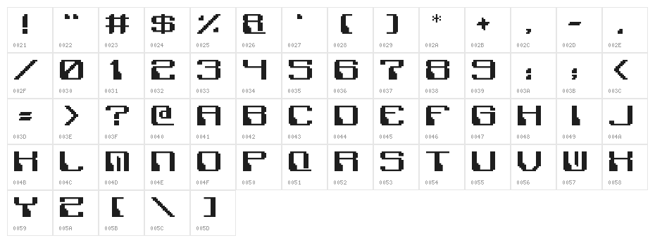 Polix Mono Regular Character Map