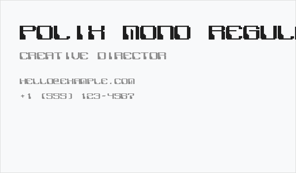 Polix Mono Regular Business Card