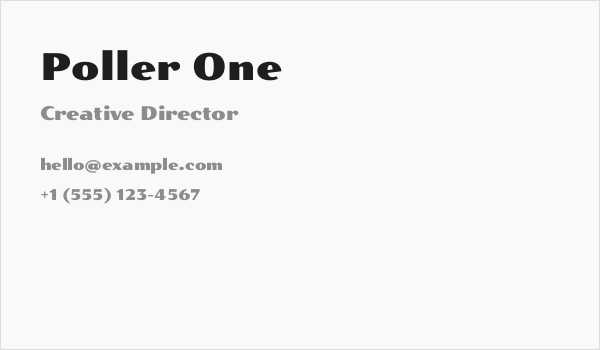 Poller One Business Card