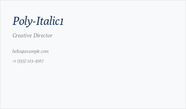 Poly-Italic1 Business Card