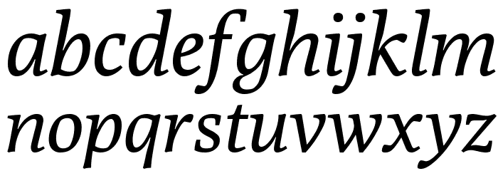Poly-Italic Font LOWERCASE