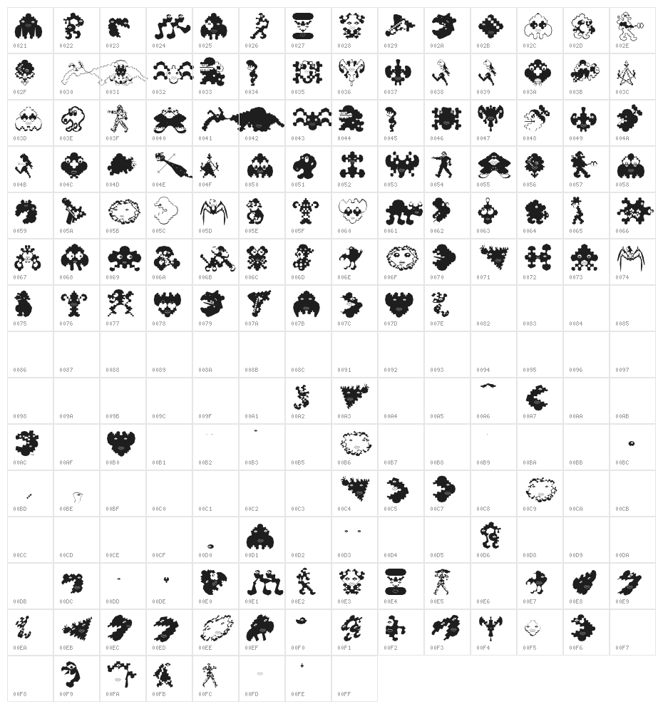 Polygonish Character Map