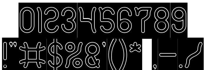 Polysoup-Hollow-Inverse Font OTHER CHARS