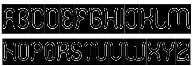 Polysoup-Hollow-Inverse Schriftart Groß