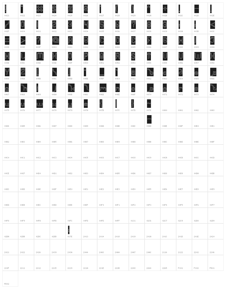Polysoup-Hollow-Inverse Character Map