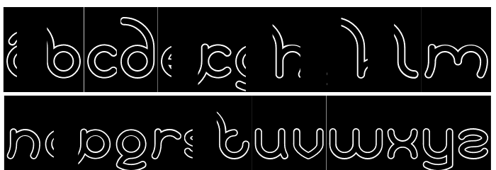 Polysoup-Hollow-Inverse Font LOWERCASE