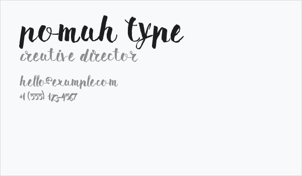 Pomah Type Business Card